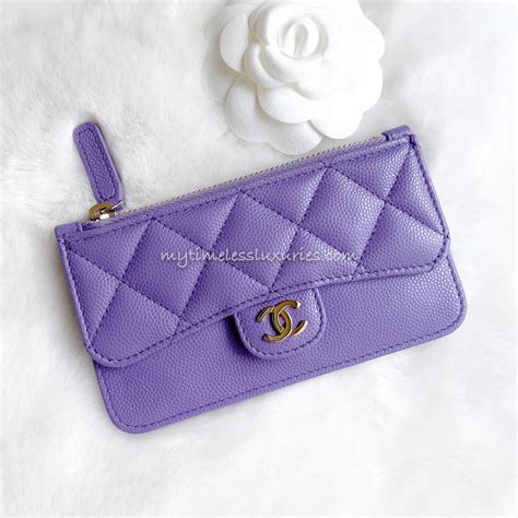 chanel purple card holder|chanel card holder men's.